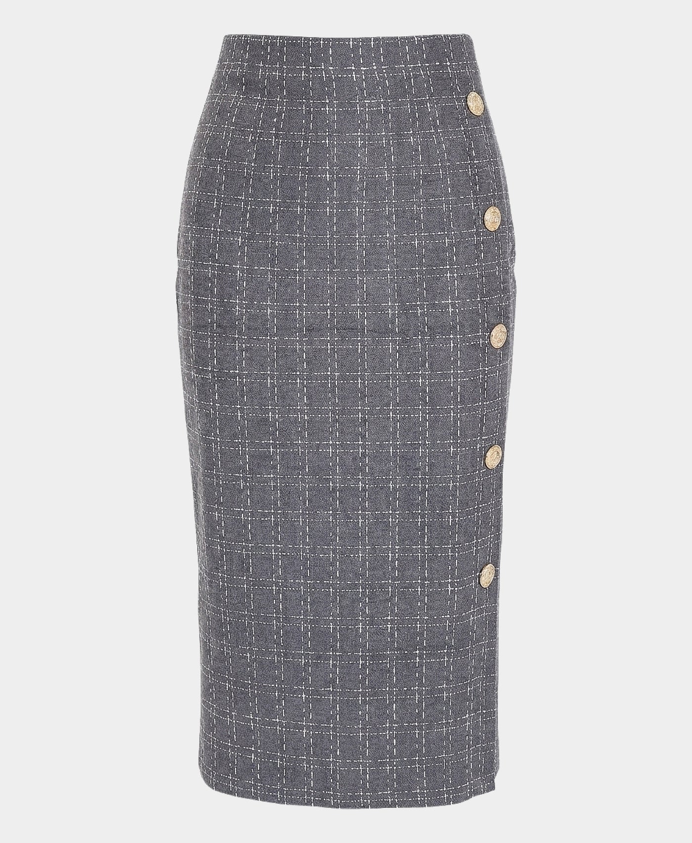 Knit Pencil Skirt w/ Button Detail view 3
