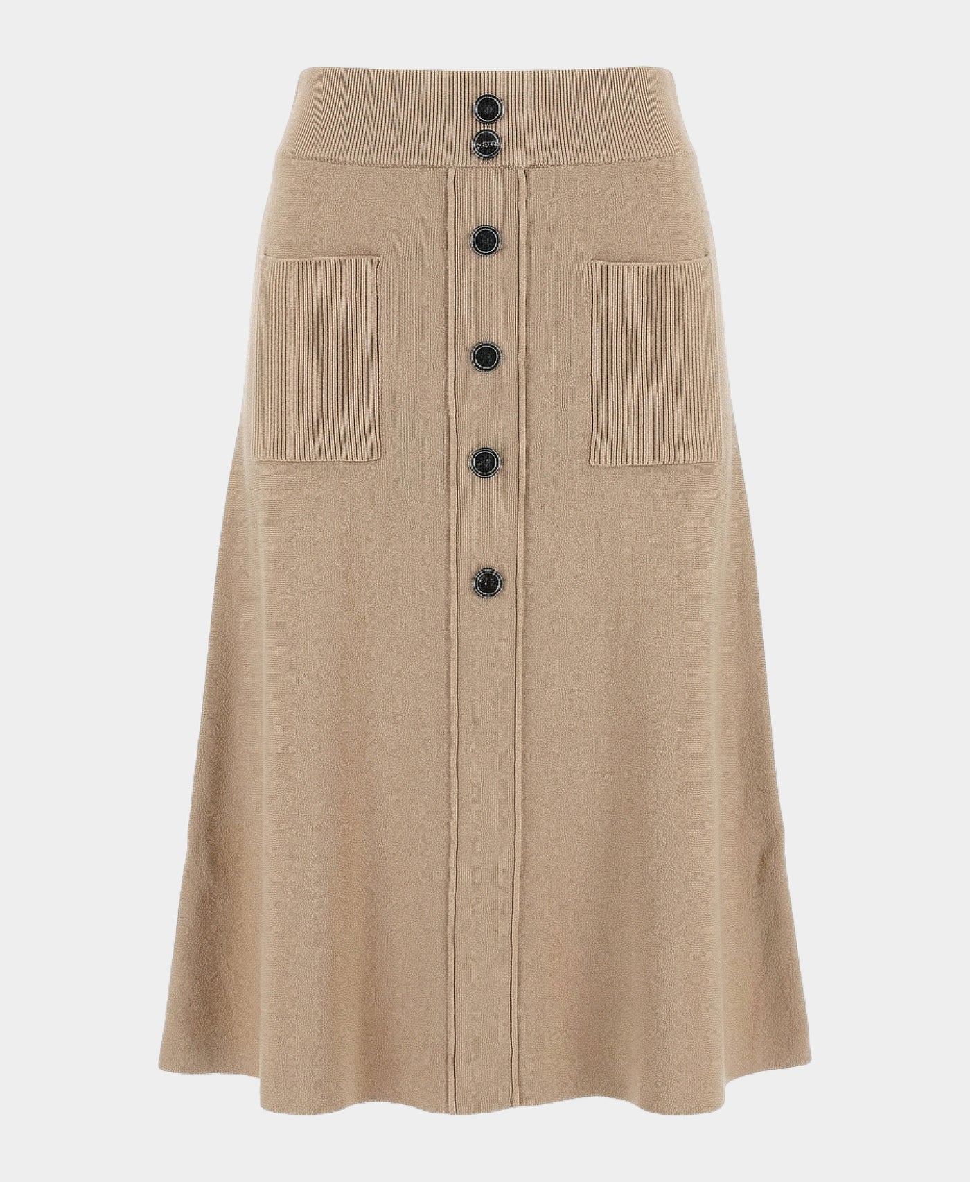 Knit Midi Skirt w/ Button Details view 3