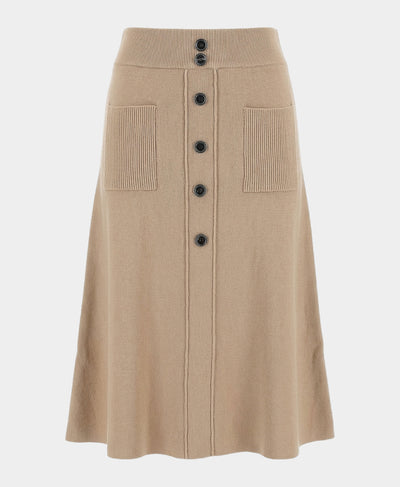 Knit Midi Skirt w/ Button Details image 3