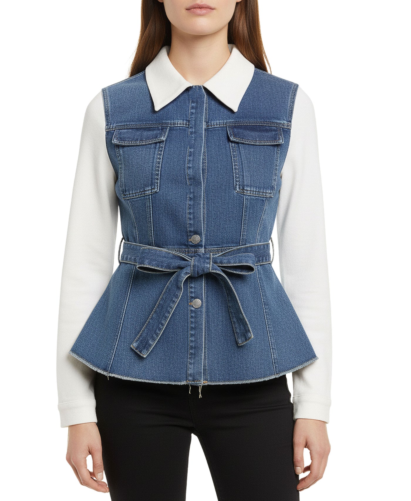 Denim & Knit Cardigan view 1
