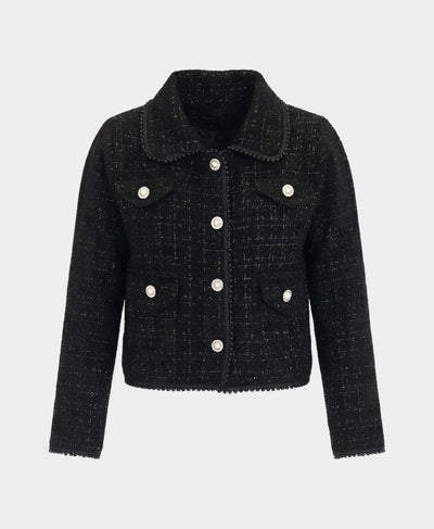 Knit Blazer w/ Pearl Trim image 3