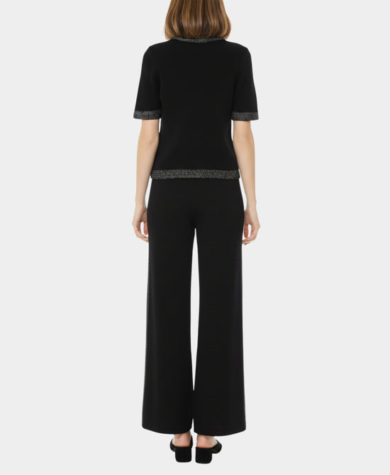 Knit Sweater & Pants Sets w/ Beaded Trim- 2 Pc Set view 