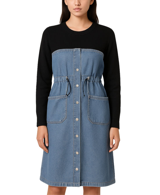 Knit & Denim Combo Dress view 