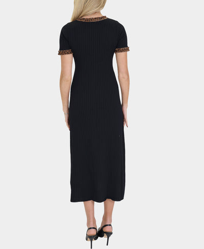 Leopard Trim Midi Dress image 2