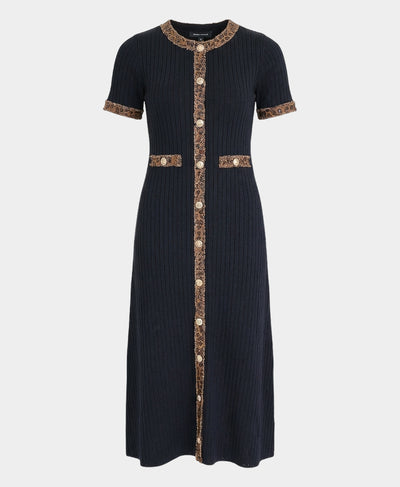 Leopard Trim Midi Dress image 3