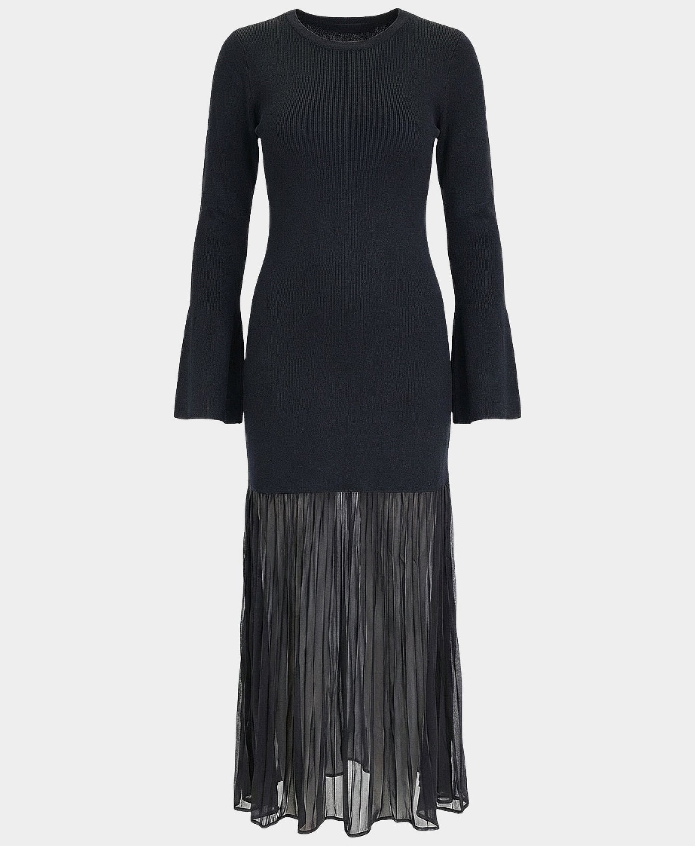 Sweater Dress w/ Chiffon Trim view 2