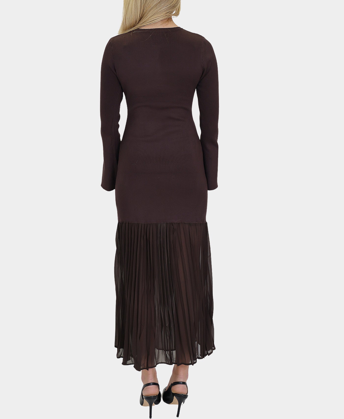 Sweater Dress w/ Chiffon Trim view 2