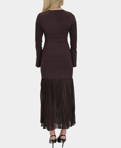 Sweater Dress w/ Chiffon Trim image 2