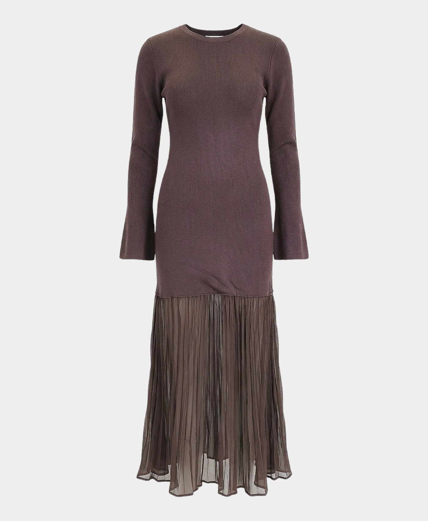 Sweater Dress w/ Chiffon Trim view 3