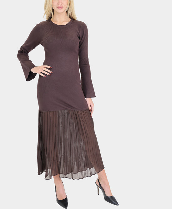 Sweater Dress w/ Chiffon Trim view 