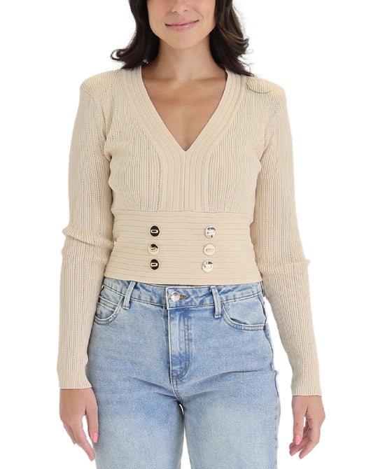Knit Ribbed Sweater view 1
