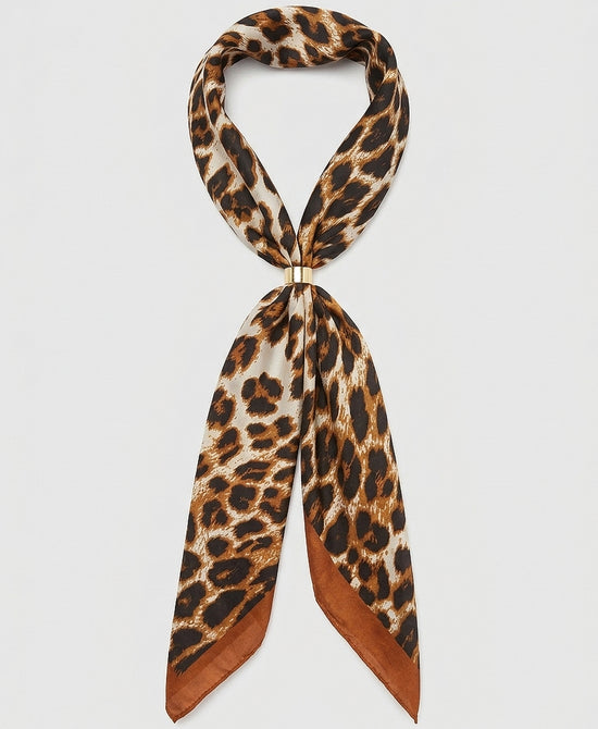 
Leopard Printed Scarf in BROWN view 2