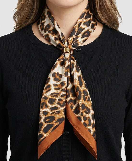 
Leopard Printed Scarf in BROWN view 1