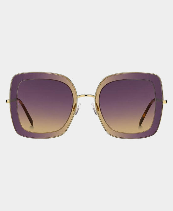 
Oversized Square Sunglasses w/ Cord in GOLD/PURPLE view 2