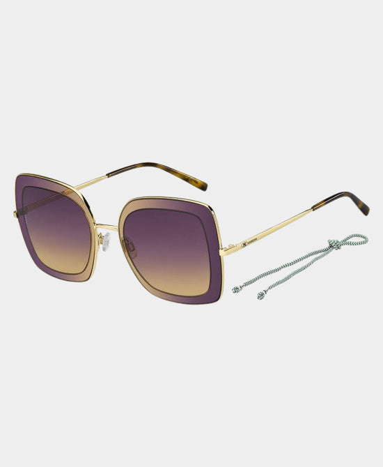 
Oversized Square Sunglasses w/ Cord in GOLD/PURPLE view 1