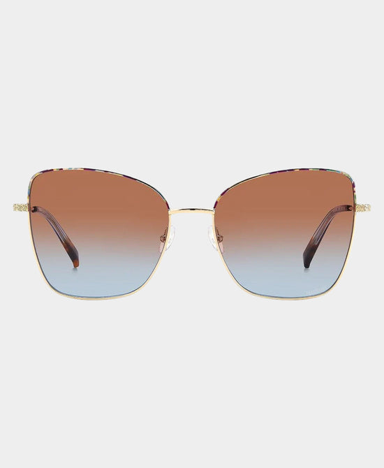 
Oversized Square Sunglasses in gold Blue Havana view 2