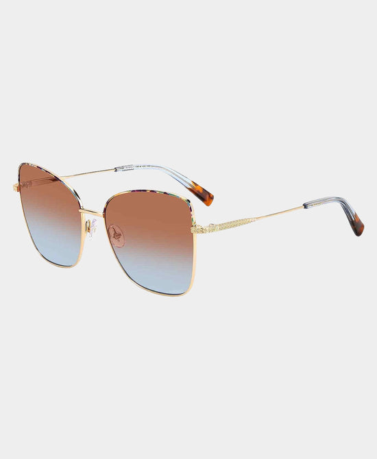 
Oversized Square Sunglasses in gold Blue Havana view 1