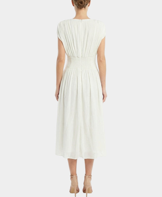 Chiffon Maxi Dress w/ Cinched Waist view 2