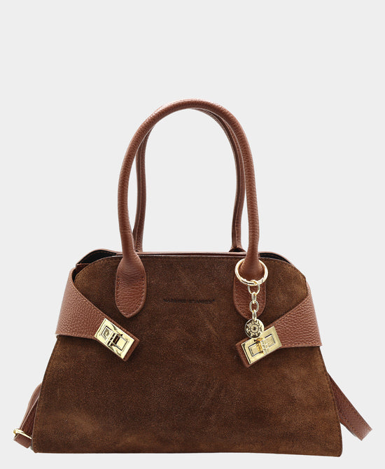 Suede Satchel Bag view 