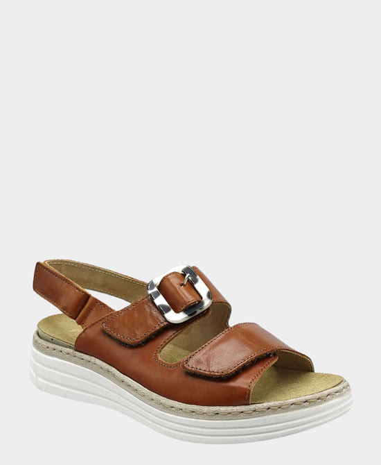 Leather Buckle Platform Sandal view 1