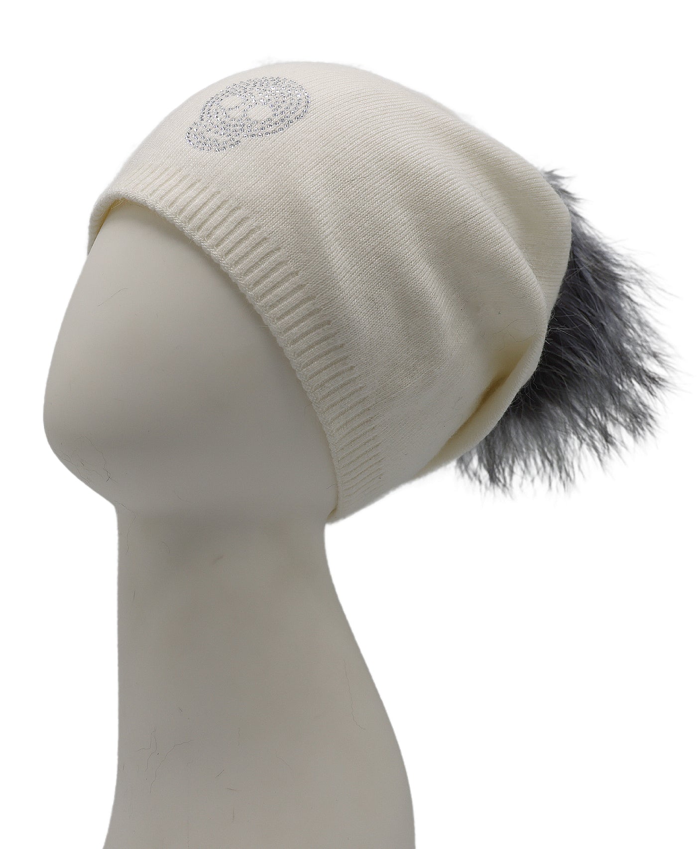 Skull Hat w/ Fur Pom view 1