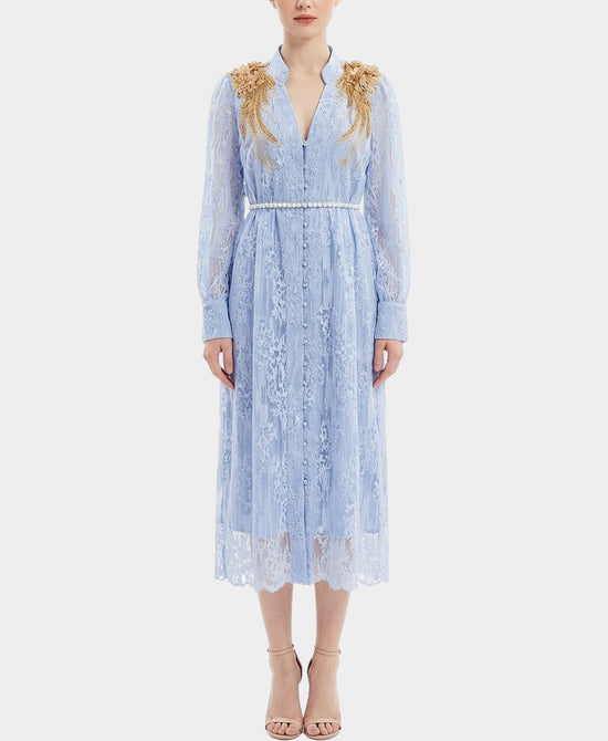 Embroidered Lace Midi Dress view 1