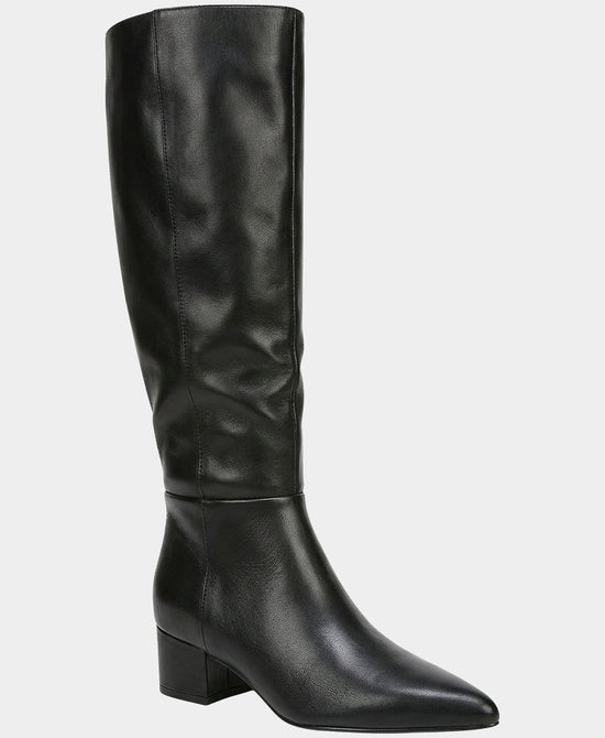 
Faux Leather Heeled Boot in BLACK view 1