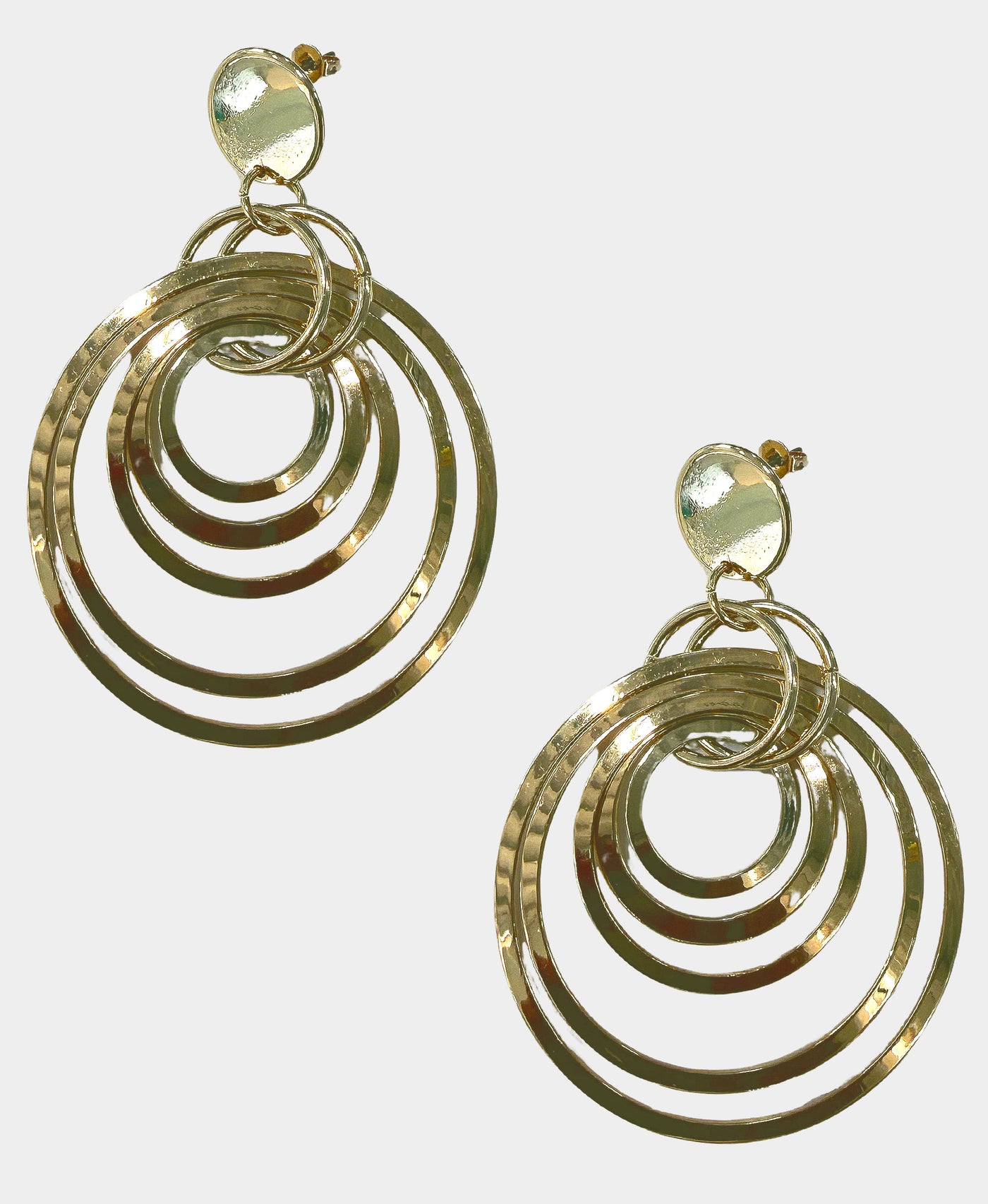 Circle Drop Hoop Earrings view 1