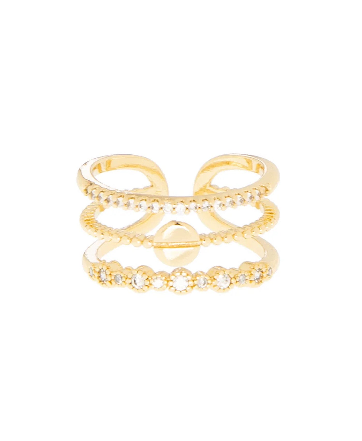 Cubic Zirconia Layered Ring view 1
