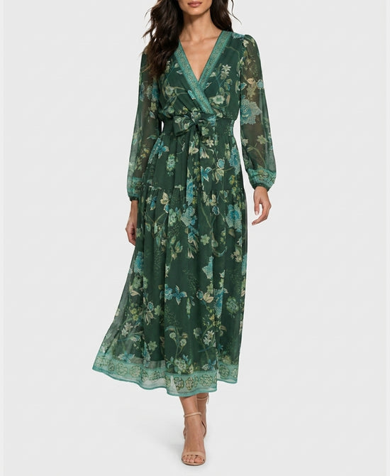 
Printed Maxi Dress in GREEN view 1