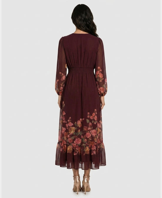 
Printed Maxi Dress in WINE MULTI view 2