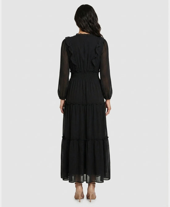
Maxi Dress w/ Ruffle Trim in BLACK view 2