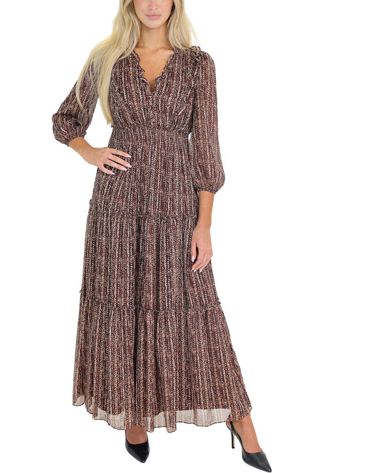Printed Tiered Maxi Dress view 