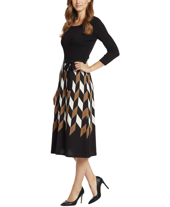 Knit Printed Midi Dress view 