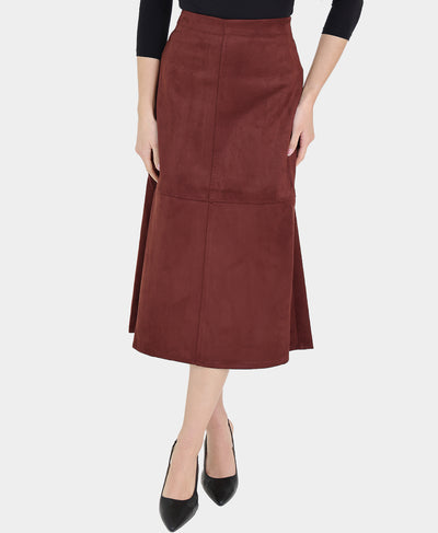 Faux Suede A-Line Skirt image 1
