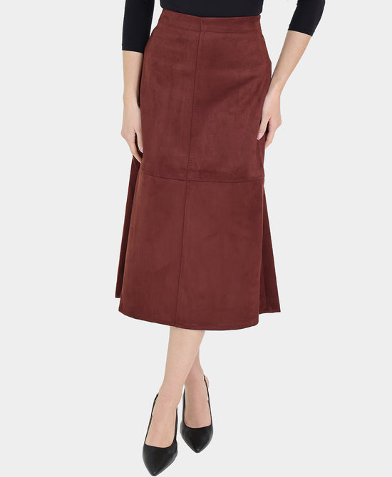 Faux Suede A-Line Skirt view 