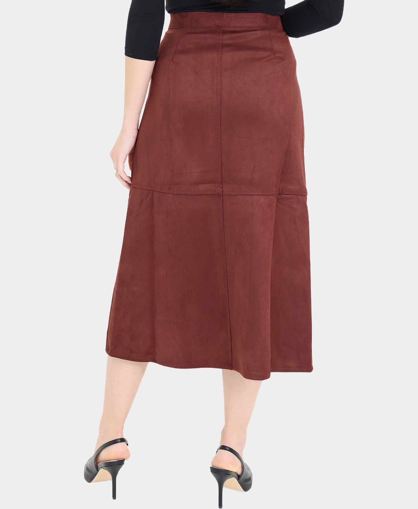 Faux Suede A-Line Skirt view 2
