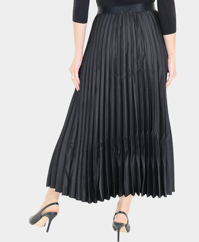 Pleated Satin Midi Skirt image 2