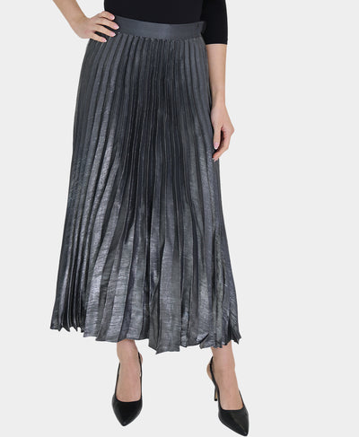 Pleated Satin Midi Skirt image 1