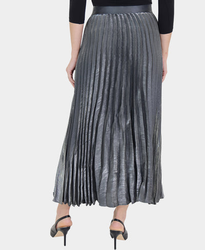 Pleated Satin Midi Skirt image 2