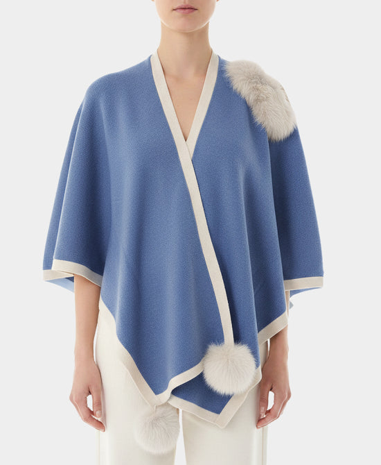 Wool Wrap w/ Fur Trim view 