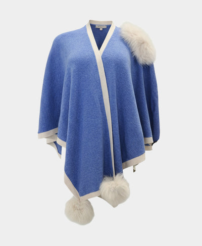 Wool Wrap w/ Fur Trim image 3