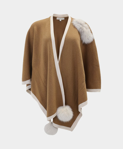 Wool Wrap w/ Fur Trim image 3