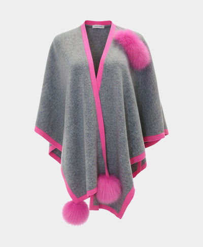 Wool Wrap w/ Fur Trim image 3