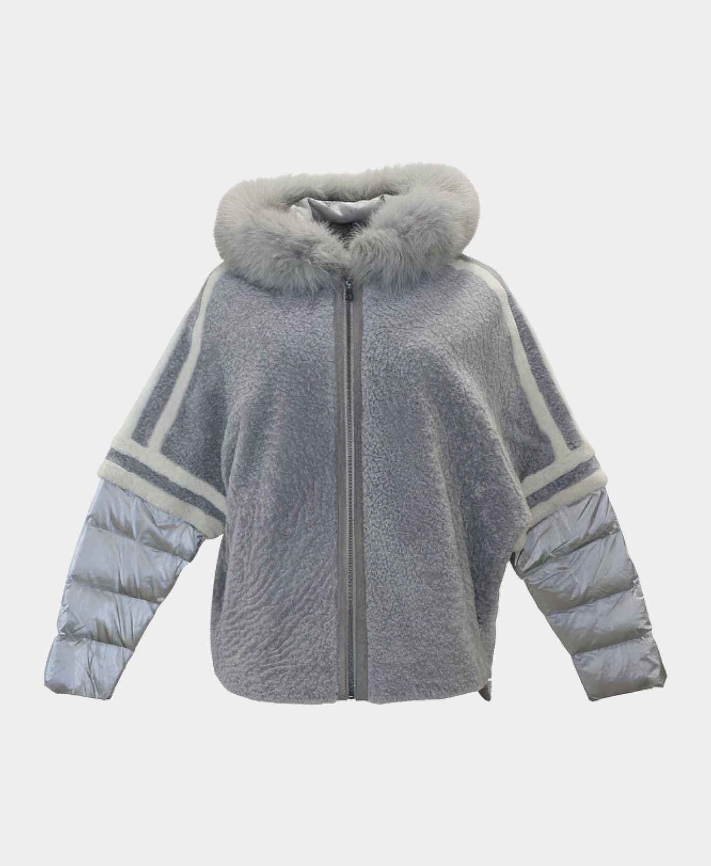 Shearling Jacket w/ Fox Fur Trim Hood view 4