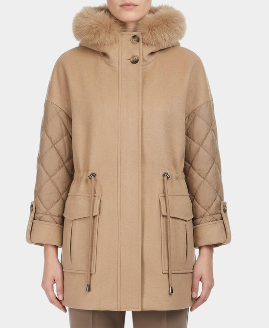 Coat w/ Fox Fur Trim Hood view 