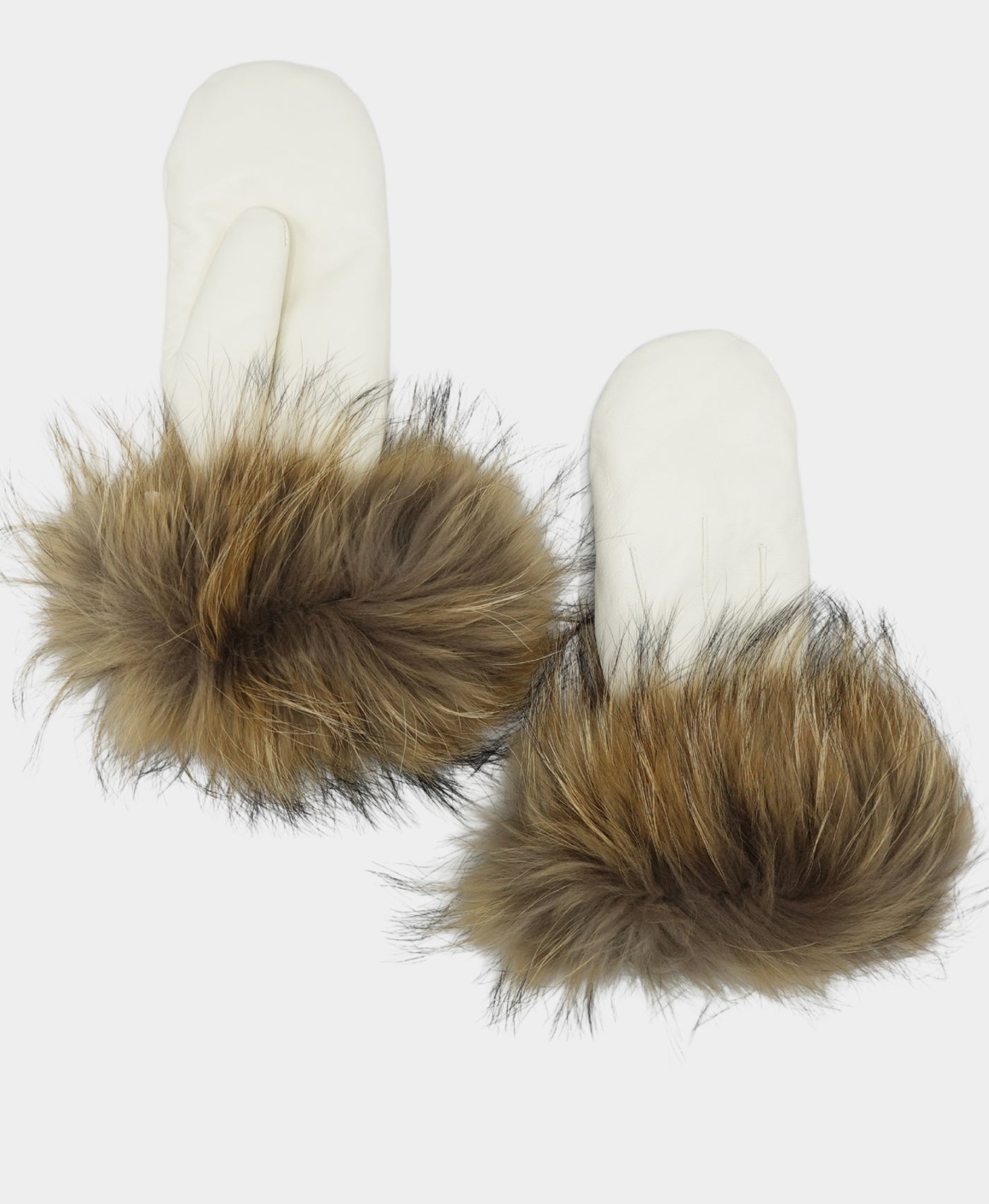 Leather Mittens w/ Fox Trim view 1