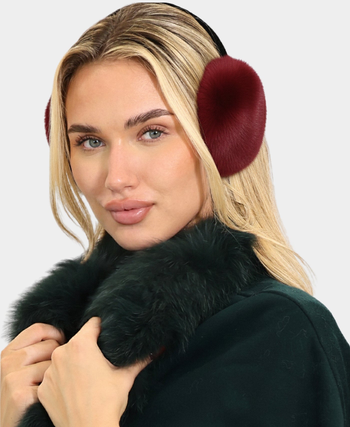 Mink Earmuffs w/ Velvet Band view 1