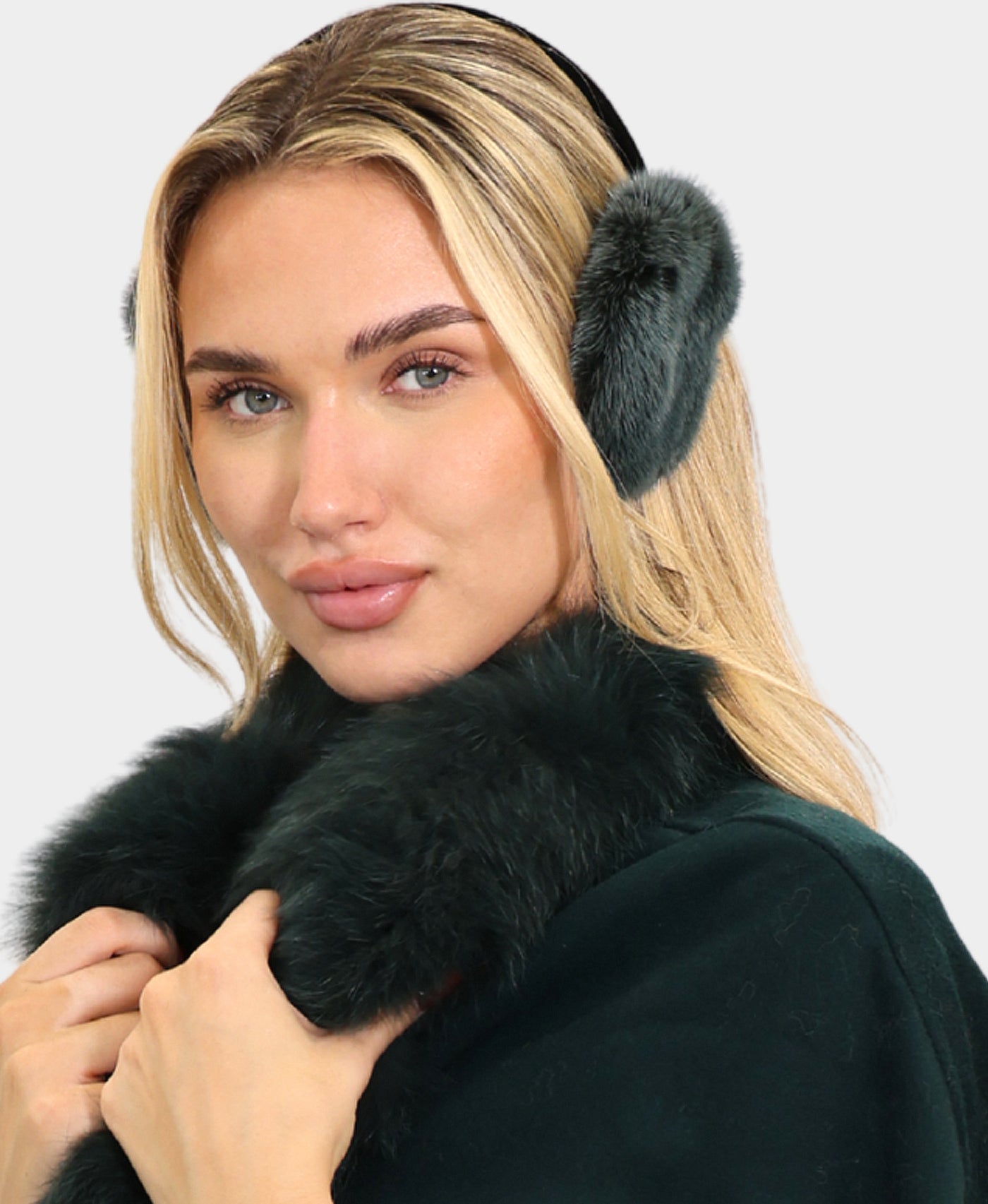 Mink Earmuffs w/ Velvet Band view 1