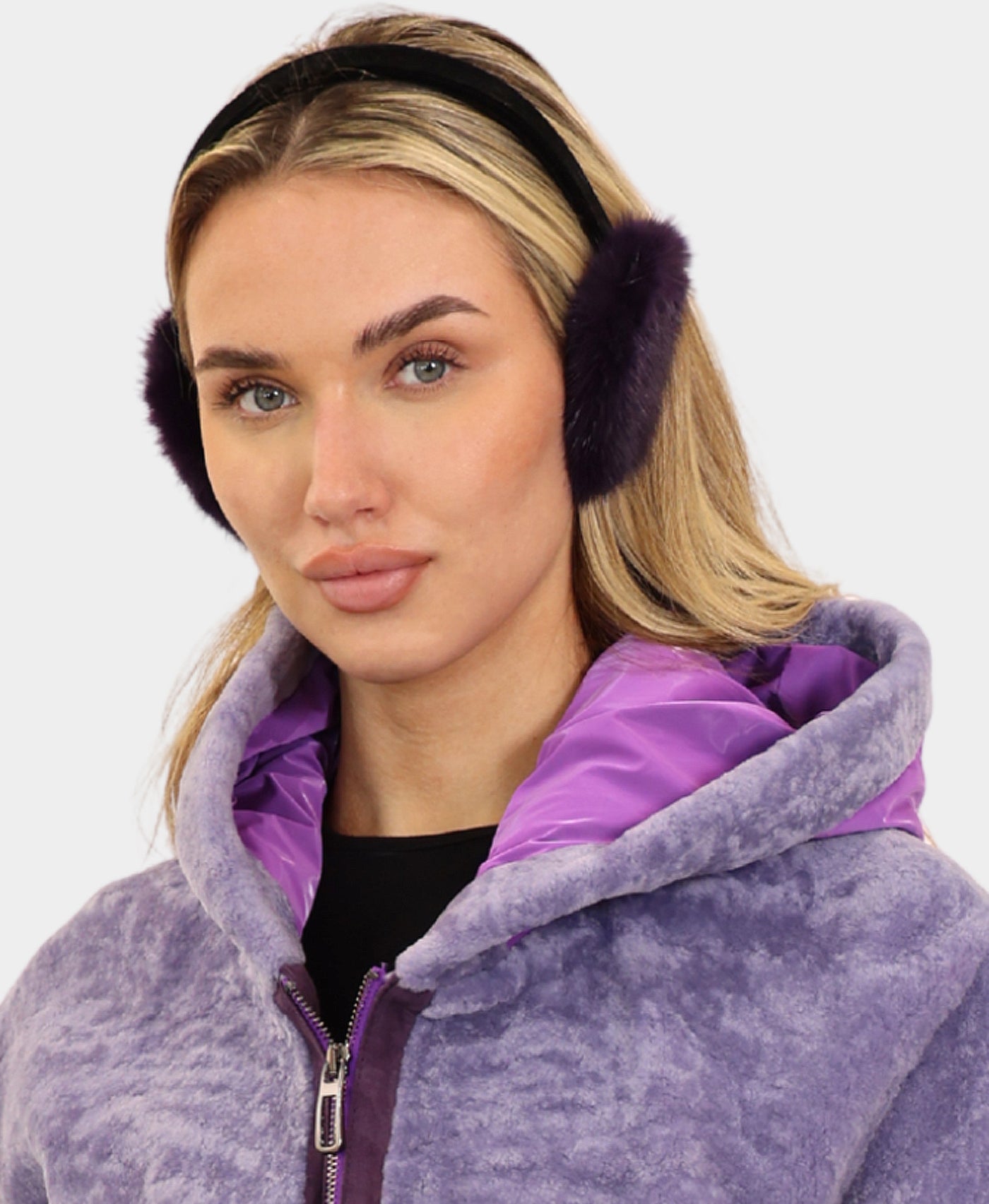 Mink Earmuffs w/ Velvet Band view 1